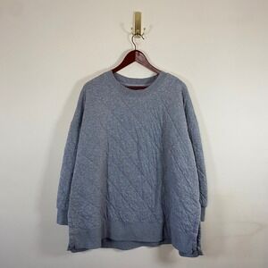 Old Navy Quilted Crewneck Sweatshirt Gray Women's XXL Cozy Ahleisure Loungewear